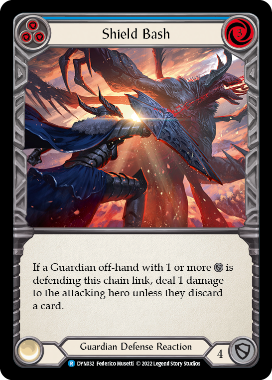 Shield Bash (Blue) [DYN032] (Dynasty)  Rainbow Foil | I Want That Stuff Brandon