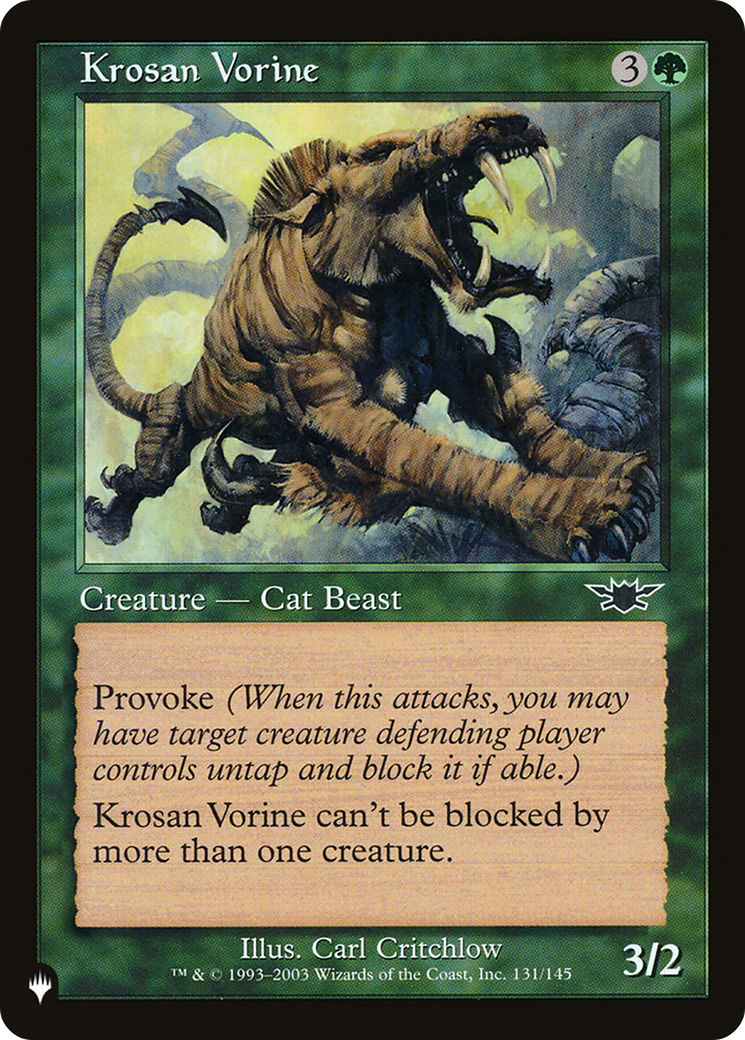 Krosan Vorine [The List Reprints] | I Want That Stuff Brandon