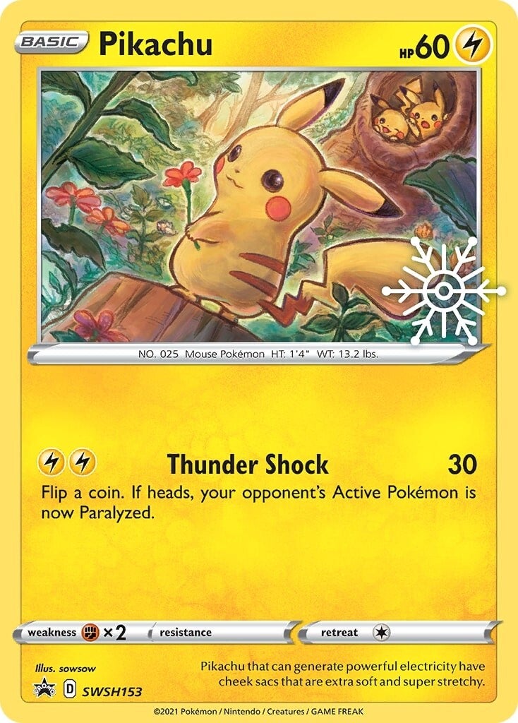 Pikachu (SWSH153) (Holiday Calendar) [Sword & Shield: Black Star Promos] | I Want That Stuff Brandon