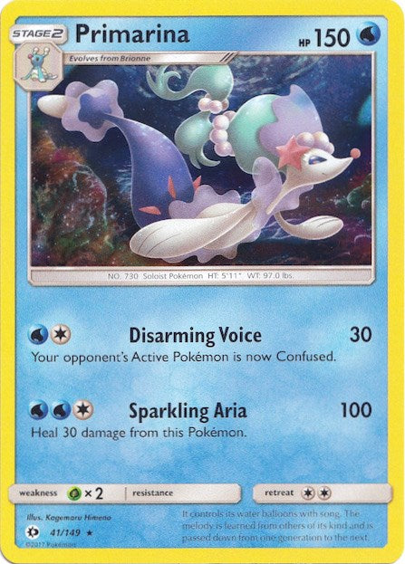 Primarina (41/149) (Water Web Holo) [Sun & Moon: Base Set] | I Want That Stuff Brandon