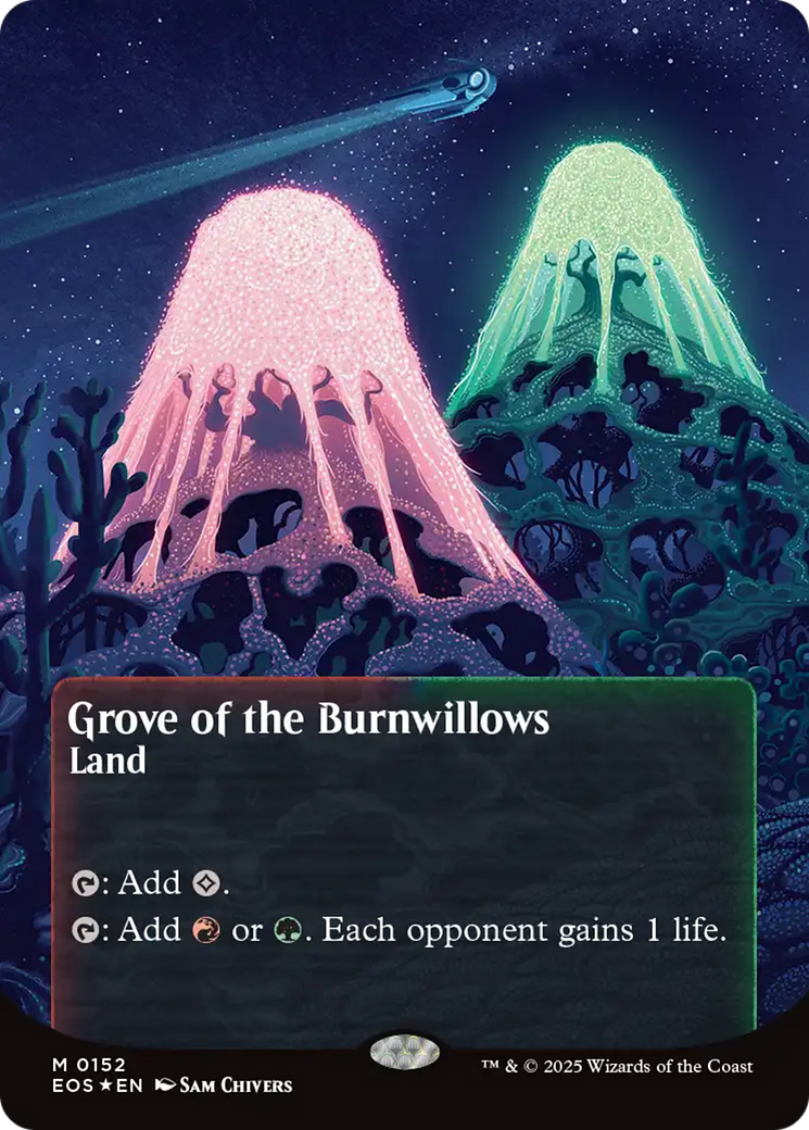 Grove of the Burnwillows (0152) (Borderless) (Galaxy Foil) [Edge of Eternities: Stellar Sights] | I Want That Stuff Brandon