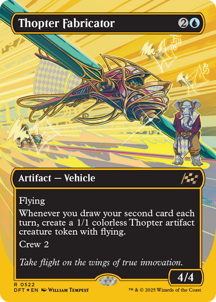 Thopter Fabricator (Borderless) (First-Place Foil) [Aetherdrift] | I Want That Stuff Brandon