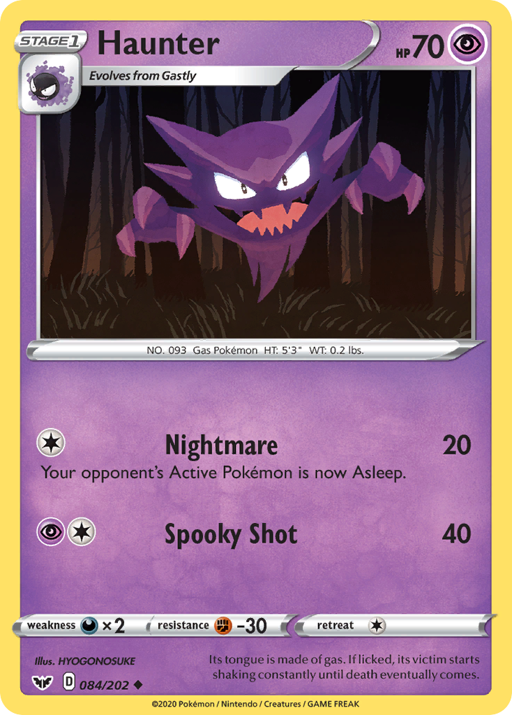 Haunter (084/202) [Sword & Shield: Base Set] | I Want That Stuff Brandon