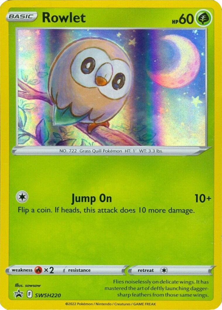 Rowlet (SWSH220) (Cosmos Holo) [Sword & Shield: Black Star Promos] | I Want That Stuff Brandon