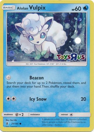 Alolan Vulpix (21/145) (Toys R Us Promo) [Sun & Moon: Guardians Rising] | I Want That Stuff Brandon