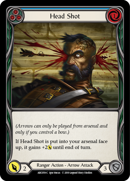 Head Shot (Blue) [ARC059-C] (Arcane Rising)  1st Edition Rainbow Foil | I Want That Stuff Brandon