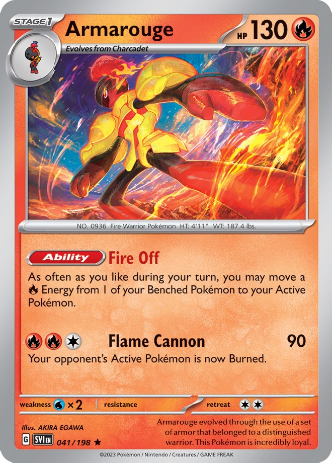 Armarouge (041/198) (Line Holo) [Scarlet & Violet: Base Set] | I Want That Stuff Brandon