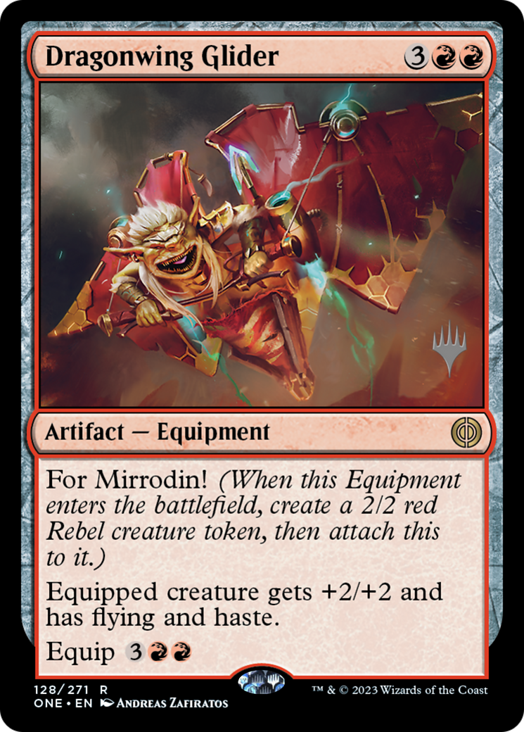 Dragonwing Glider (Promo Pack) [Phyrexia: All Will Be One Promos] | I Want That Stuff Brandon