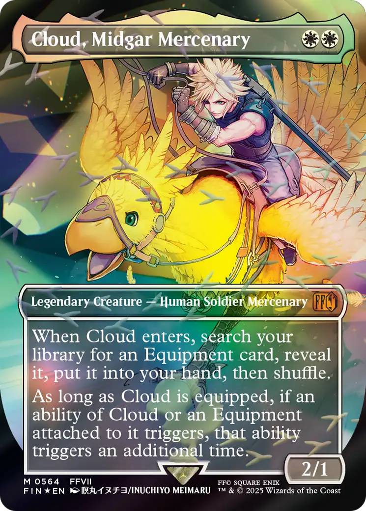 Cloud, Midgar Mercenary (Borderless) (Chocobo Track Foil) [FINAL FANTASY] | I Want That Stuff Brandon