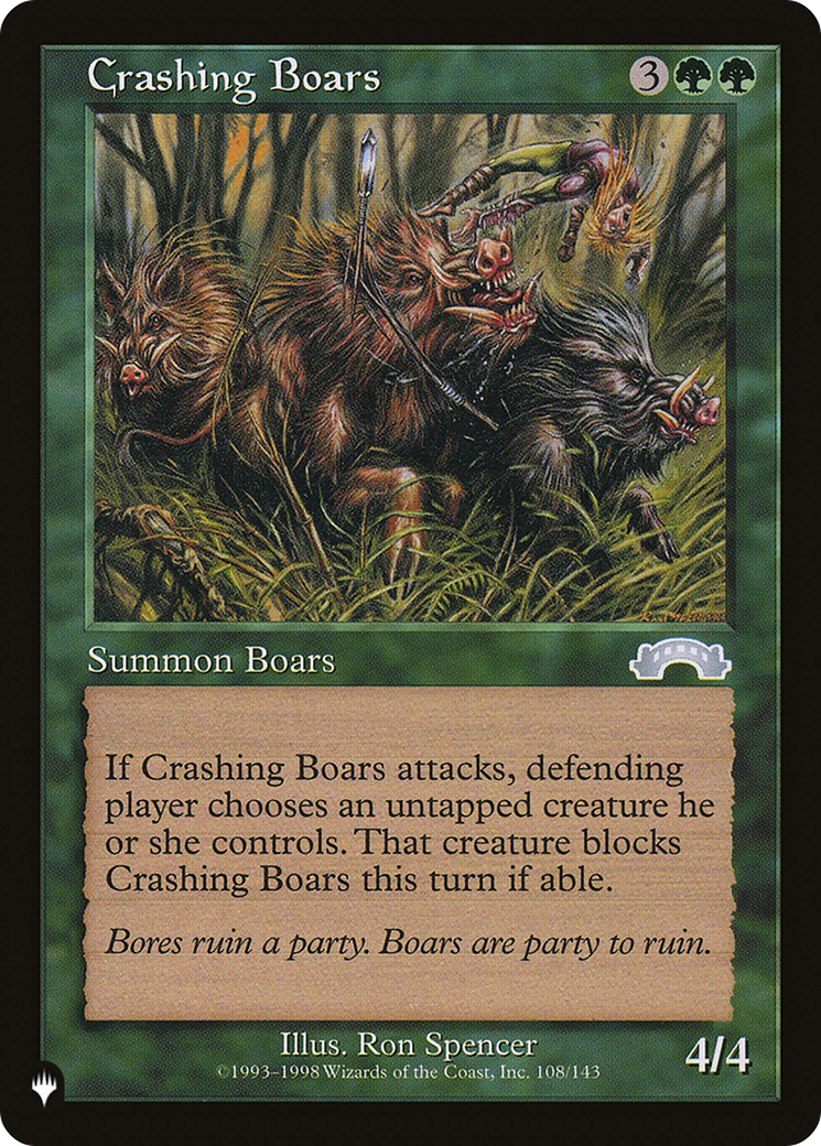 Crashing Boars [The List] | I Want That Stuff Brandon