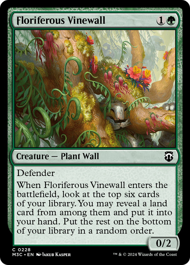 Floriferous Vinewall (Ripple Foil) [Modern Horizons 3 Commander] | I Want That Stuff Brandon