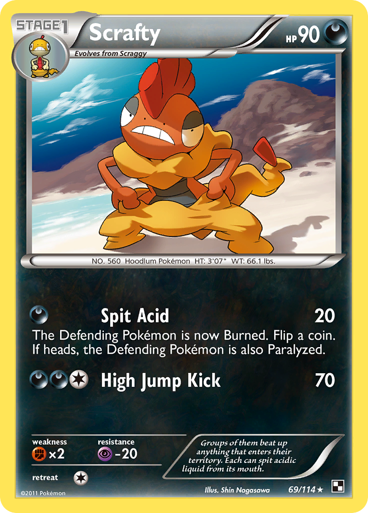 Scrafty (69/114) [Black & White: Base Set] | I Want That Stuff Brandon