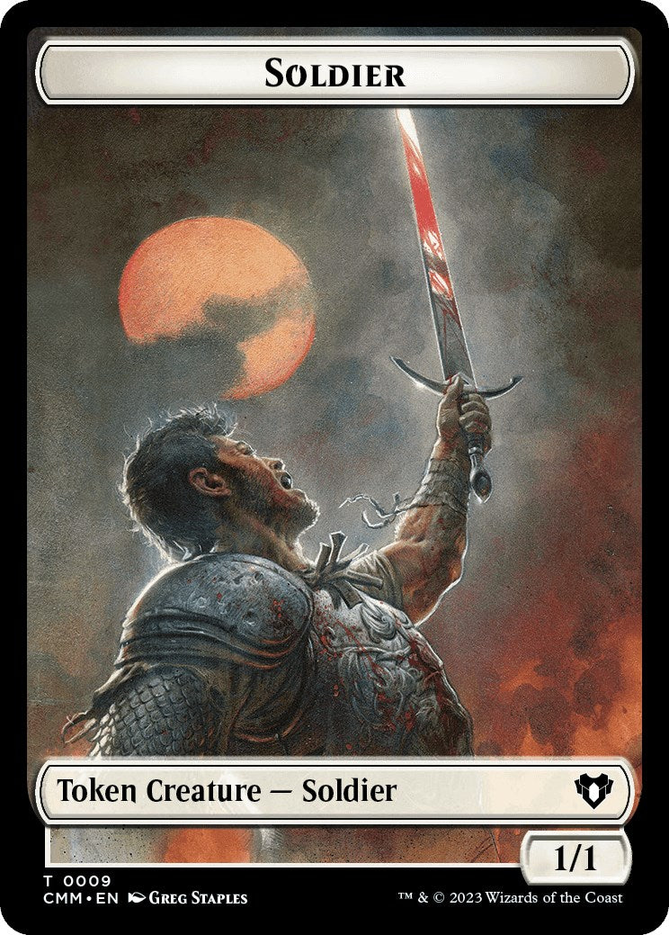 Soldier // Dragon (0020) Double-Sided Token [Commander Masters Tokens] | I Want That Stuff Brandon