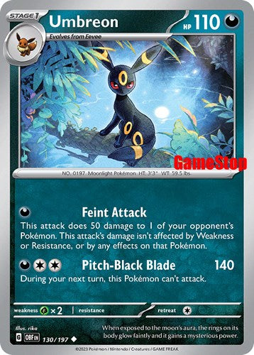 Umbreon (130/197) (GameStop Exclusive) [Scarlet & Violet: Black Star Promos] | I Want That Stuff Brandon