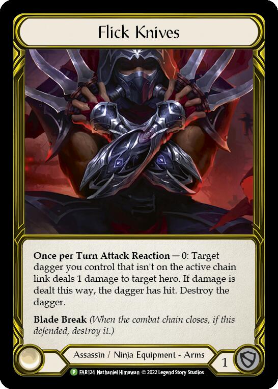 Flick Knives (Golden) [FAB124] (Promo)  Cold Foil | I Want That Stuff Brandon