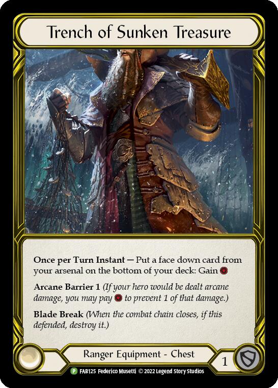 Trench of Sunken Treasure (Golden) [FAB125] (Promo)  Cold Foil | I Want That Stuff Brandon