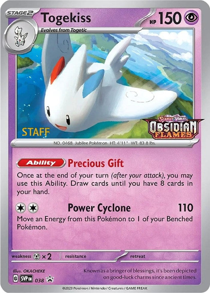 Togekiss (038) (Stamped) (Staff) [Scarlet & Violet: Black Star Promos] | I Want That Stuff Brandon