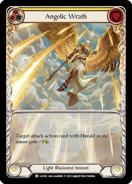 Angelic Wrath (Yellow) [LGS162] (Promo)  Rainbow Foil | I Want That Stuff Brandon