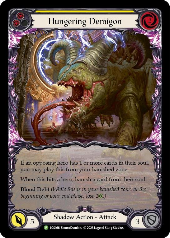 Hungering Demigon (Yellow) [LGS166] (Promo)  Rainbow Foil | I Want That Stuff Brandon