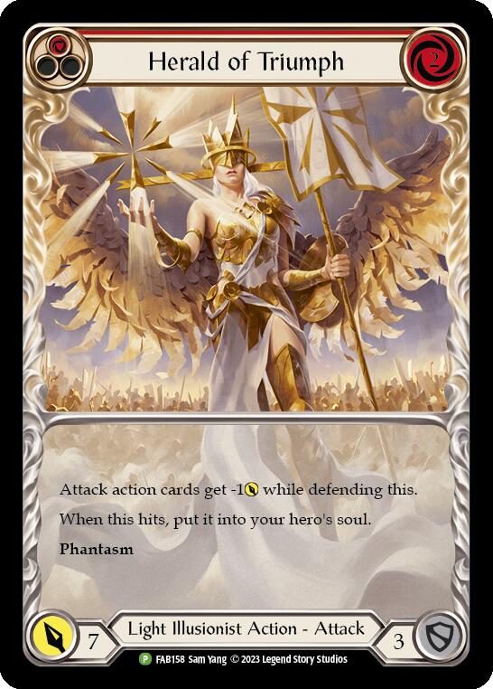 Herald of Triumph (Red) [FAB158] (Promo)  Rainbow Foil | I Want That Stuff Brandon