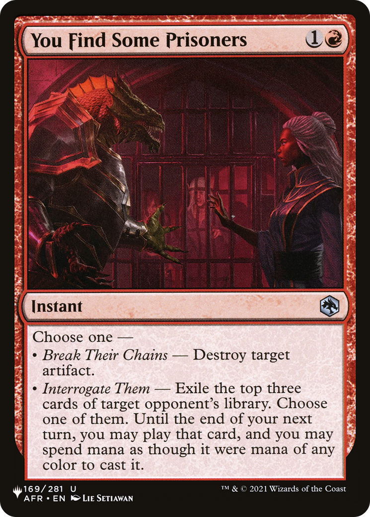 You Find Some Prisoners [The List Reprints] | I Want That Stuff Brandon