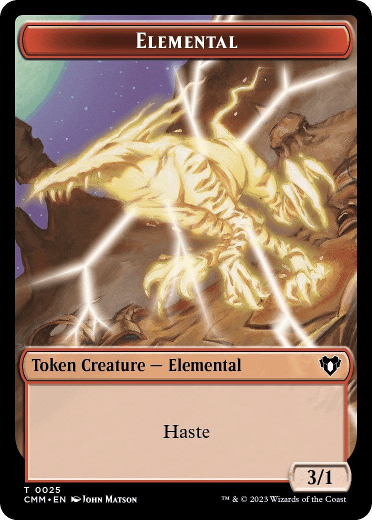 Elemental (0025) // Saproling Double-Sided Token [Commander Masters Tokens] | I Want That Stuff Brandon
