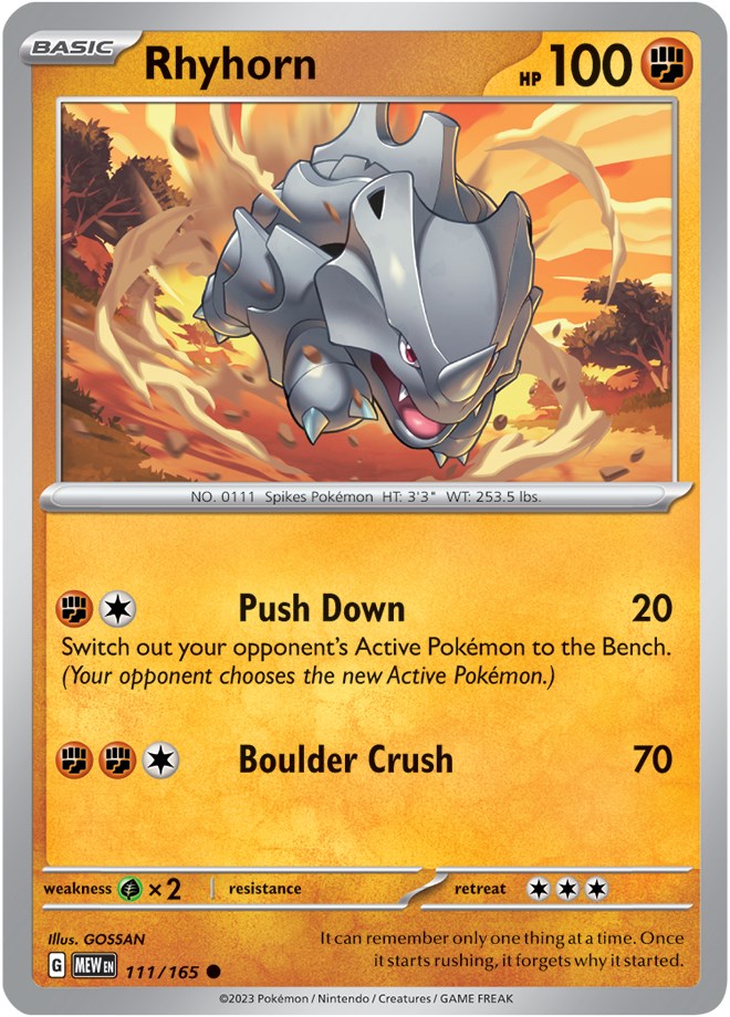 Rhyhorn (111/165) [Scarlet & Violet: 151] | I Want That Stuff Brandon