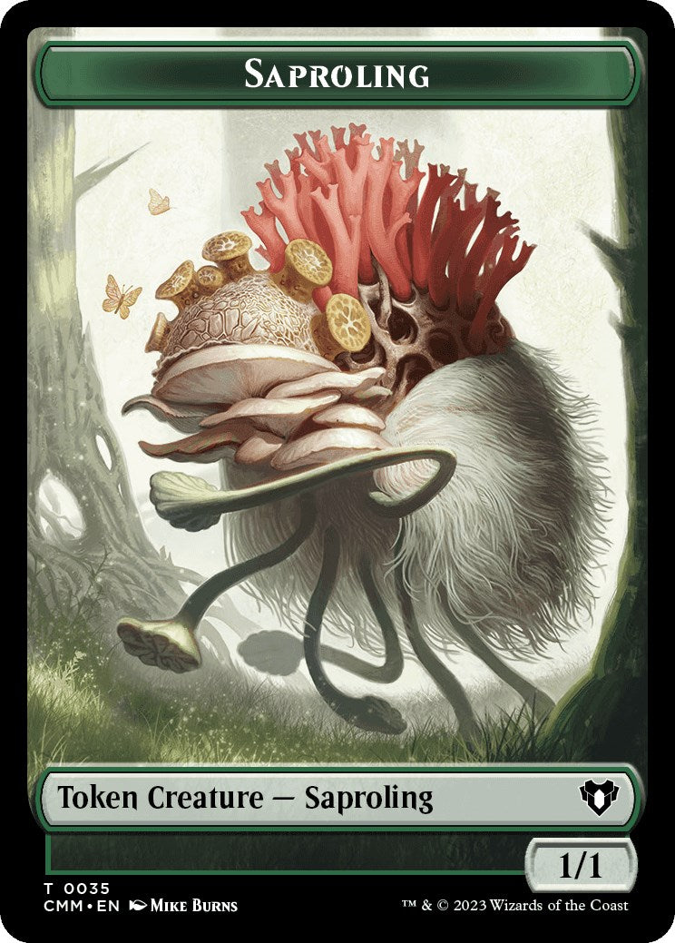 Saproling // Stoneforged Blade Double-Sided Token [Commander Masters Tokens] | I Want That Stuff Brandon