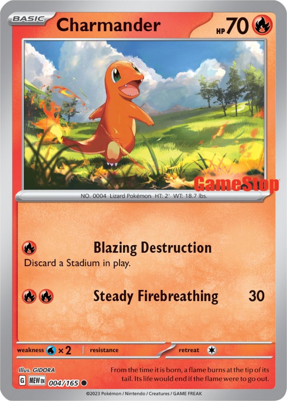 Charmander (004/165) (GameStop Exclusive) [Scarlet & Violet: 151] | I Want That Stuff Brandon