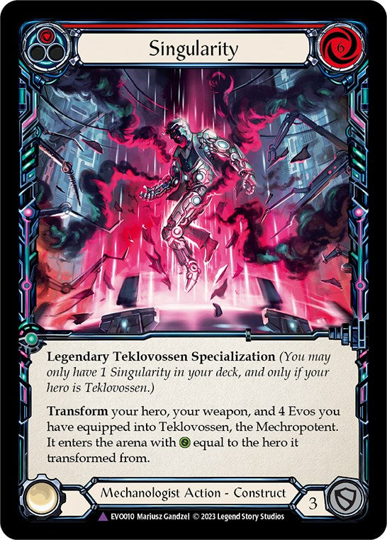 Singularity // Teklovossen, the Mechropotent (Cold Foil Marvel) [EVO010] (Bright Lights)  Cold Foil | I Want That Stuff Brandon