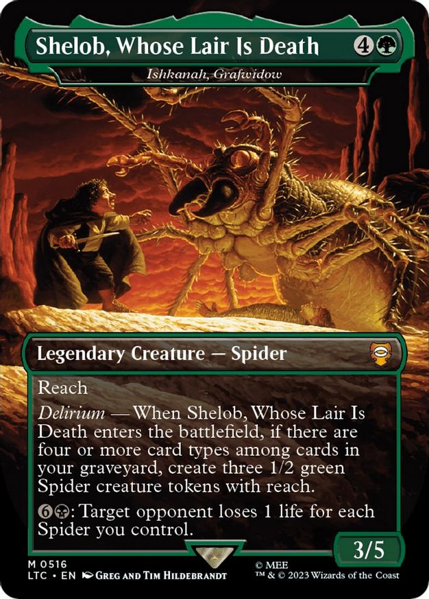 Shelob, Whose Lair Is Death - Ishkanah, Grafwidow (Borderless) [The Lord of the Rings: Tales of Middle-Earth Commander] | I Want That Stuff Brandon