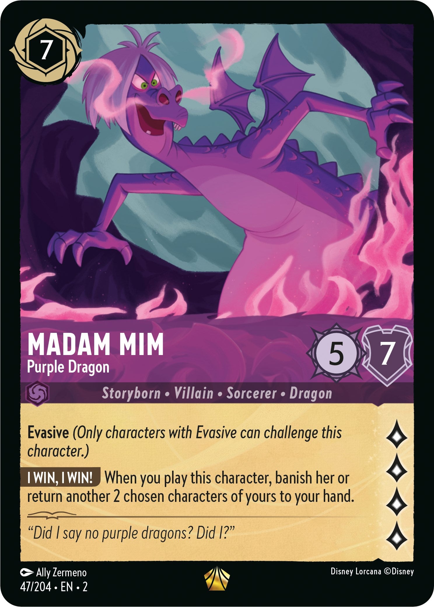 Madam Mim - Purple Dragon (47/204) [Rise of the Floodborn] | I Want That Stuff Brandon