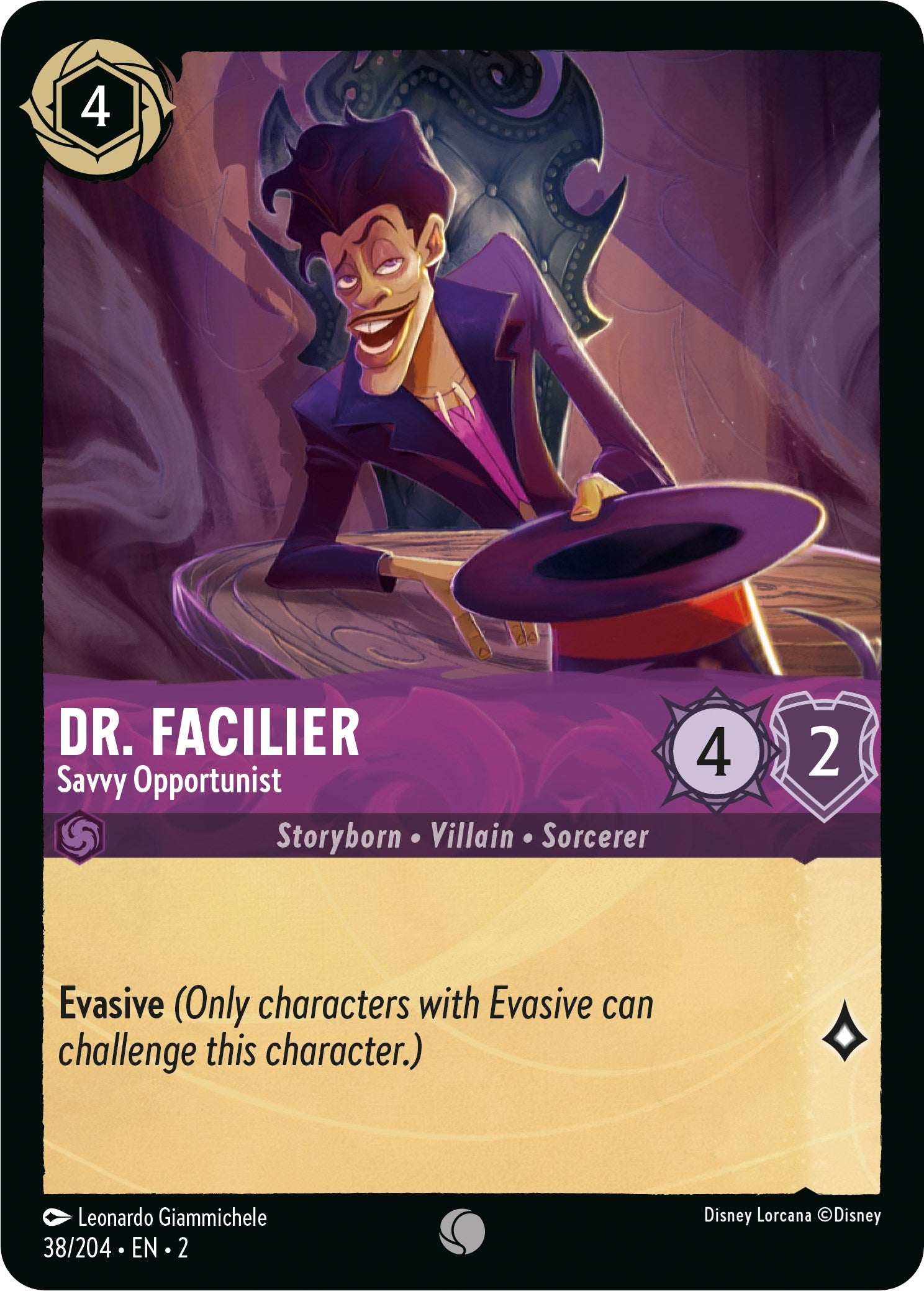 Dr. Facilier - Savvy Opportunist (38/204) [Rise of the Floodborn] | I Want That Stuff Brandon