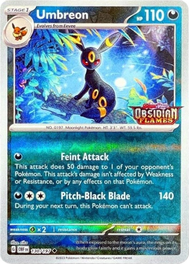 Umbreon (130/197) (Obsidian Flames Stamped) [Scarlet & Violet: Obsidian Flames] | I Want That Stuff Brandon