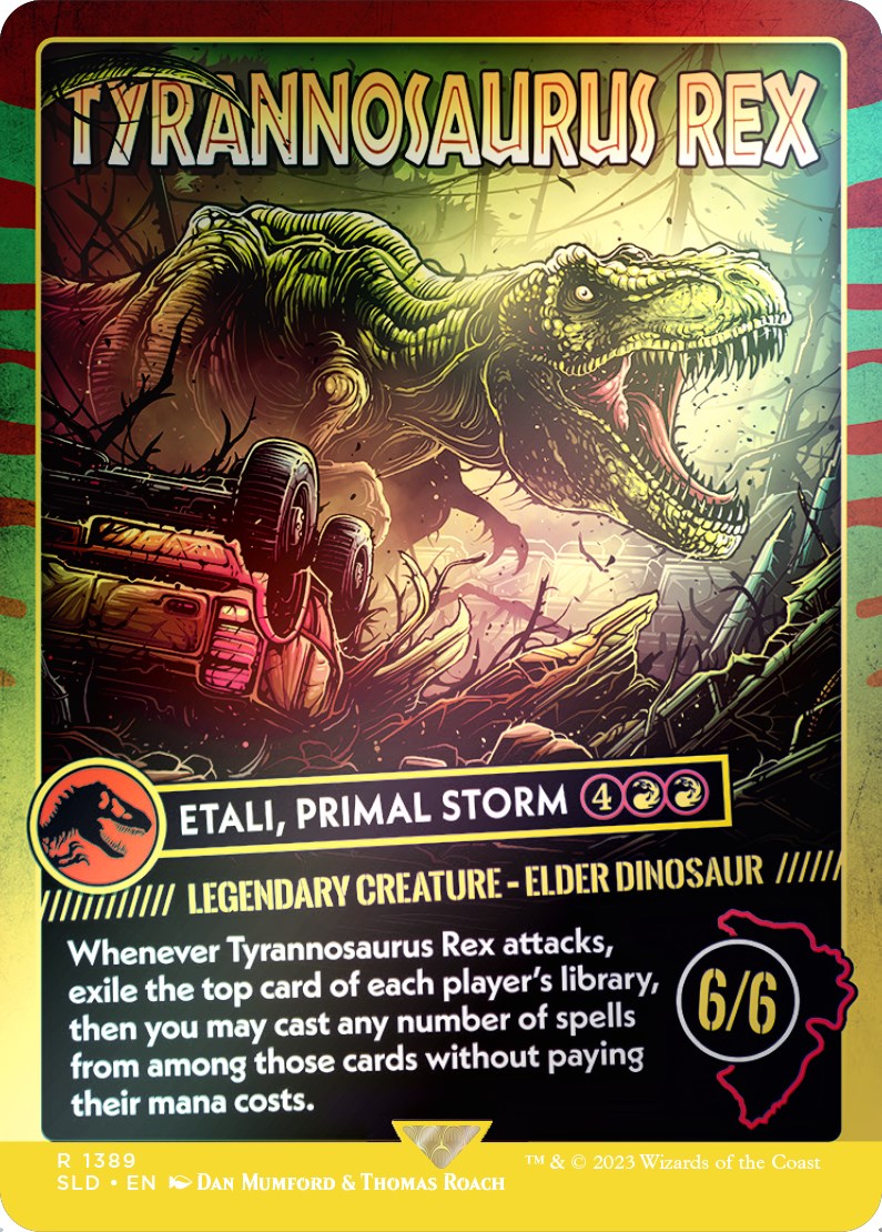 Tyrannosaurus Rex - Etali, Primal Storm (Rainbow Foil) [Secret Lair Drop Series] | I Want That Stuff Brandon