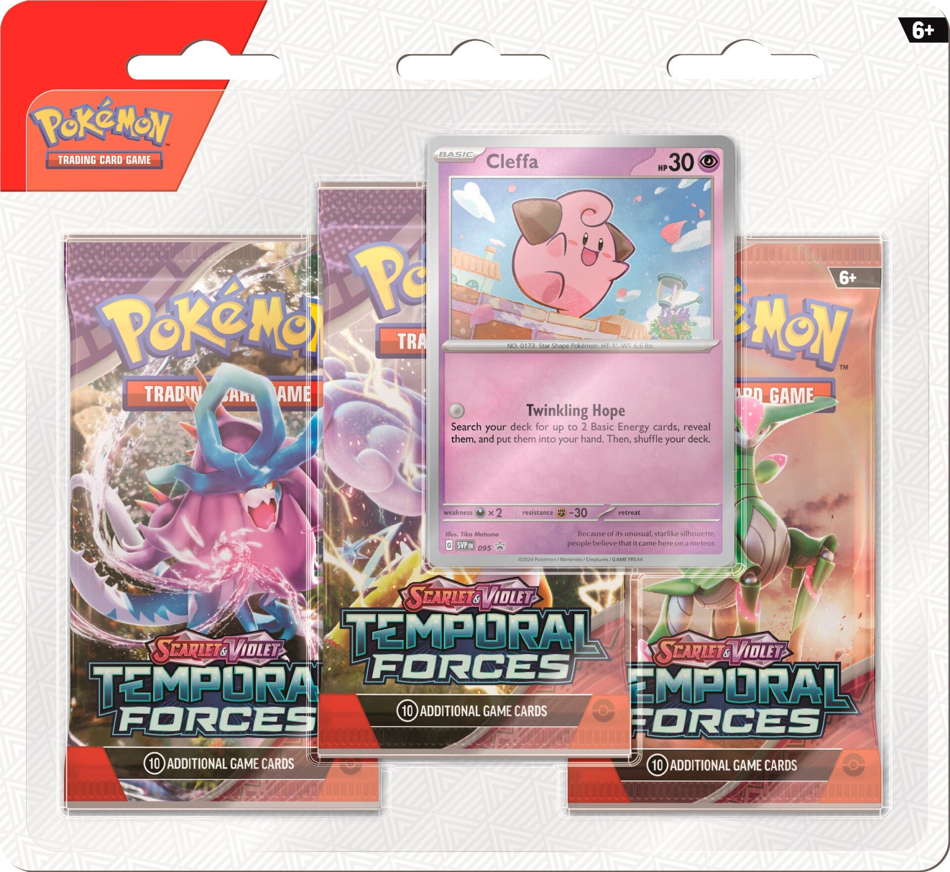 Scarlet & Violet: Temporal Forces - 3-Pack Blister (Cleffa) | I Want That Stuff Brandon