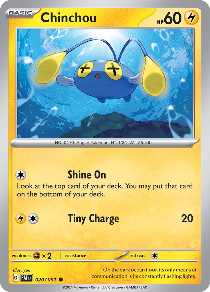 Chinchou (020/091) [Scarlet & Violet: Paldean Fates] | I Want That Stuff Brandon