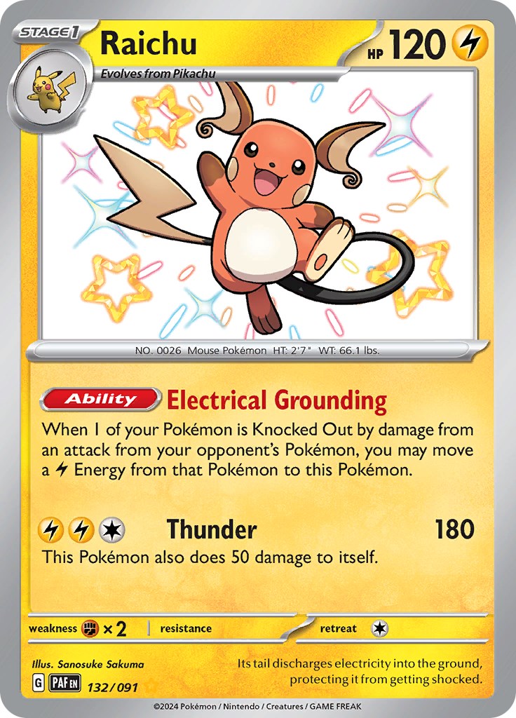 Raichu (132/091) [Scarlet & Violet: Paldean Fates] | I Want That Stuff Brandon