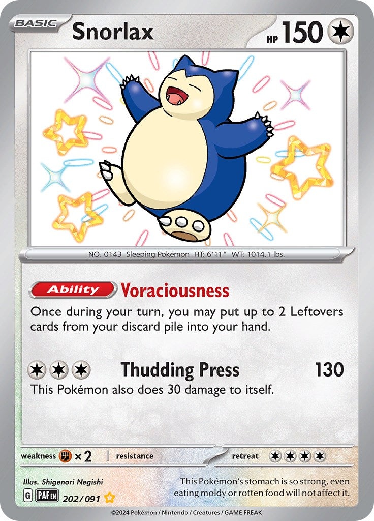 Snorlax (202/091) [Scarlet & Violet: Paldean Fates] | I Want That Stuff Brandon