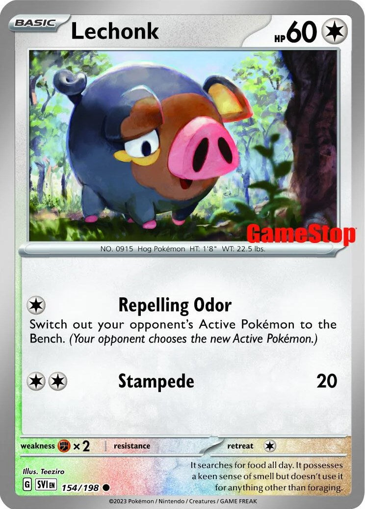 Lechonk (154/198) (GameStop Promo) [Scarlet & Violet: Base Set] | I Want That Stuff Brandon