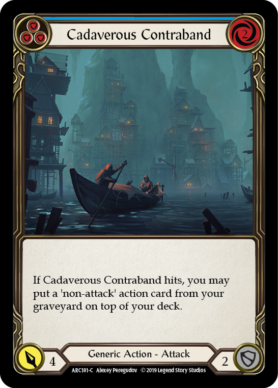 Cadaverous Contraband (Blue) [ARC181-C] (Arcane Rising)  1st Edition Rainbow Foil | I Want That Stuff Brandon