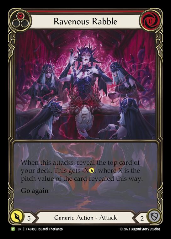 Ravenous Rabble (Red) [FAB190] (Promo)  Rainbow Foil | I Want That Stuff Brandon