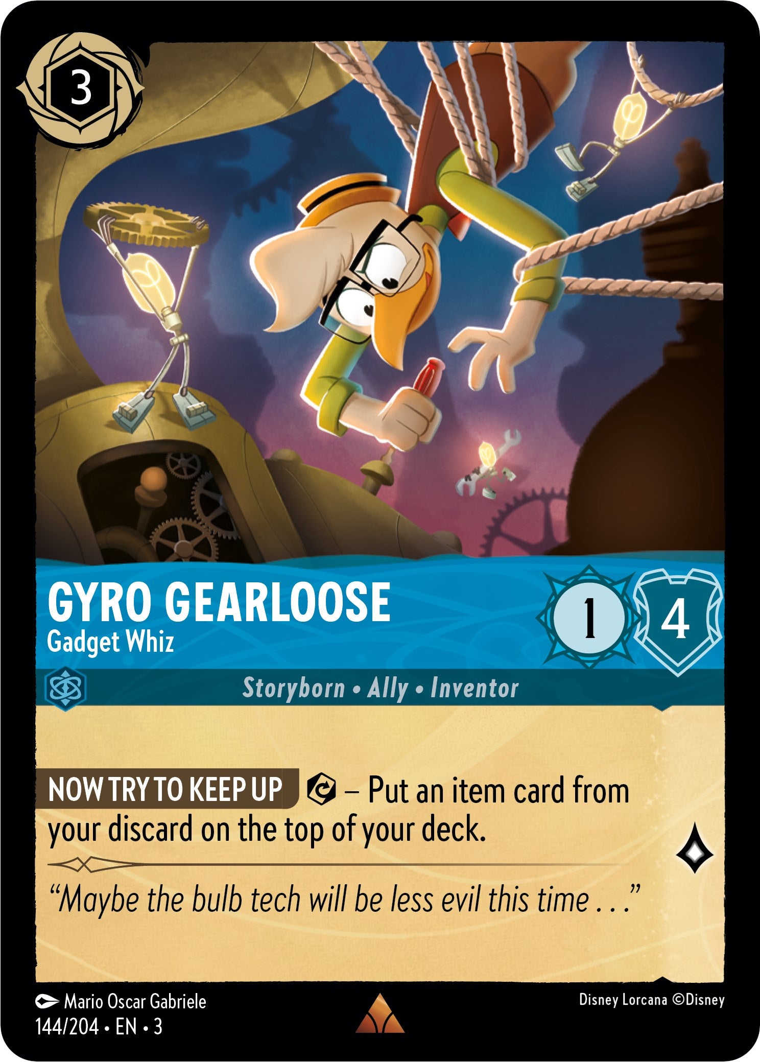 Gyro Gearloose - Gadget Whiz (144//204) [Into the Inklands] | I Want That Stuff Brandon