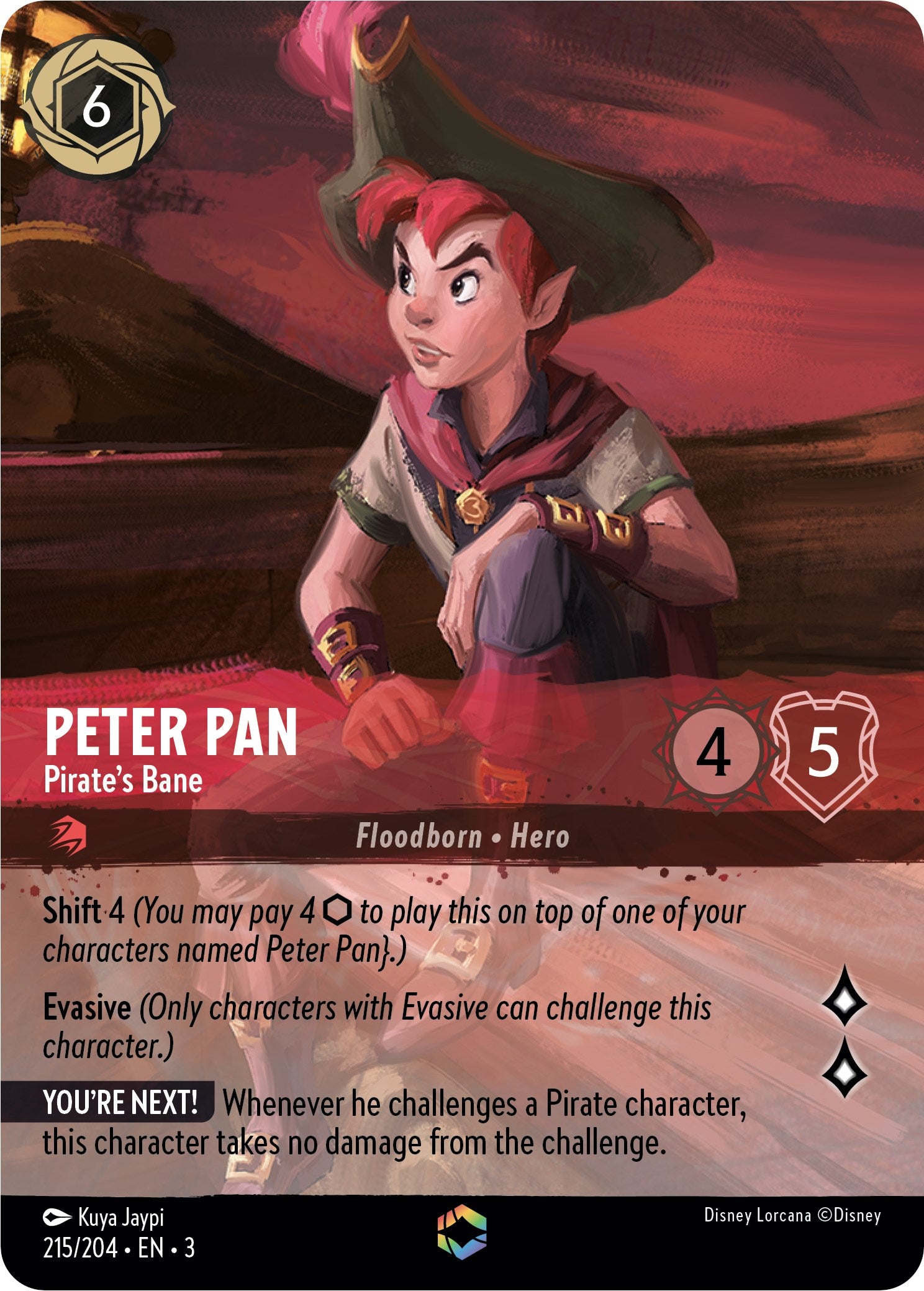 Peter Pan - Pirate's Bane (Alternate Art) (215/204) [Into the Inklands] | I Want That Stuff Brandon