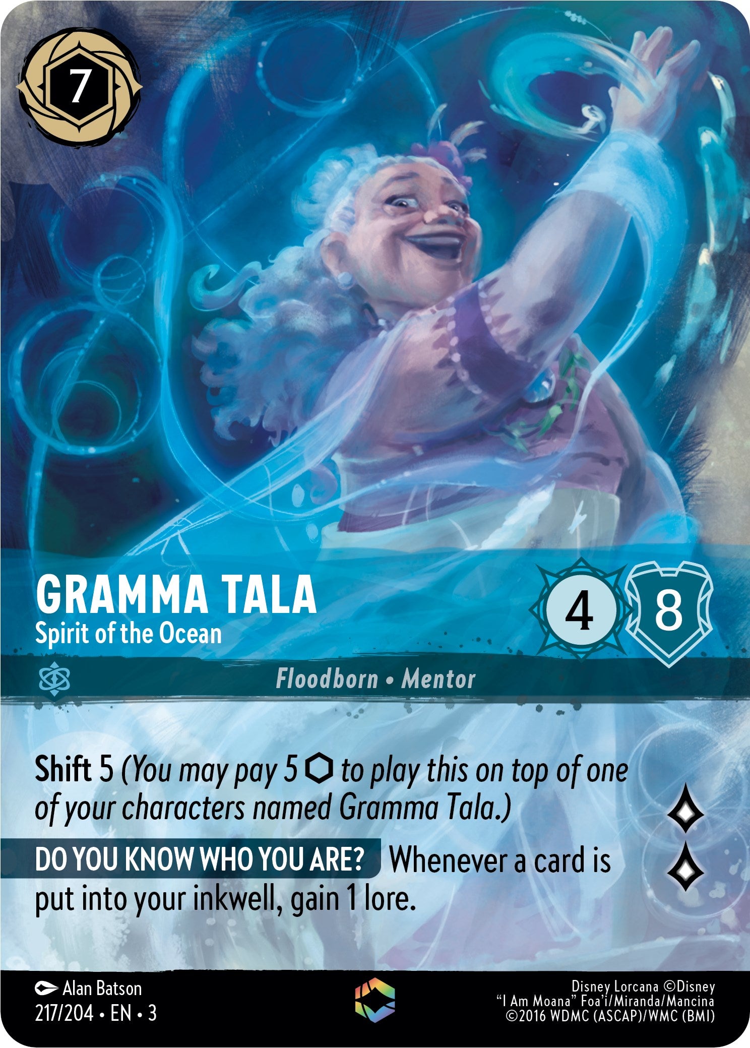 Gramma Tala - Spirit of the Ocean (Alternate Art) (217/204) [Into the Inklands] | I Want That Stuff Brandon