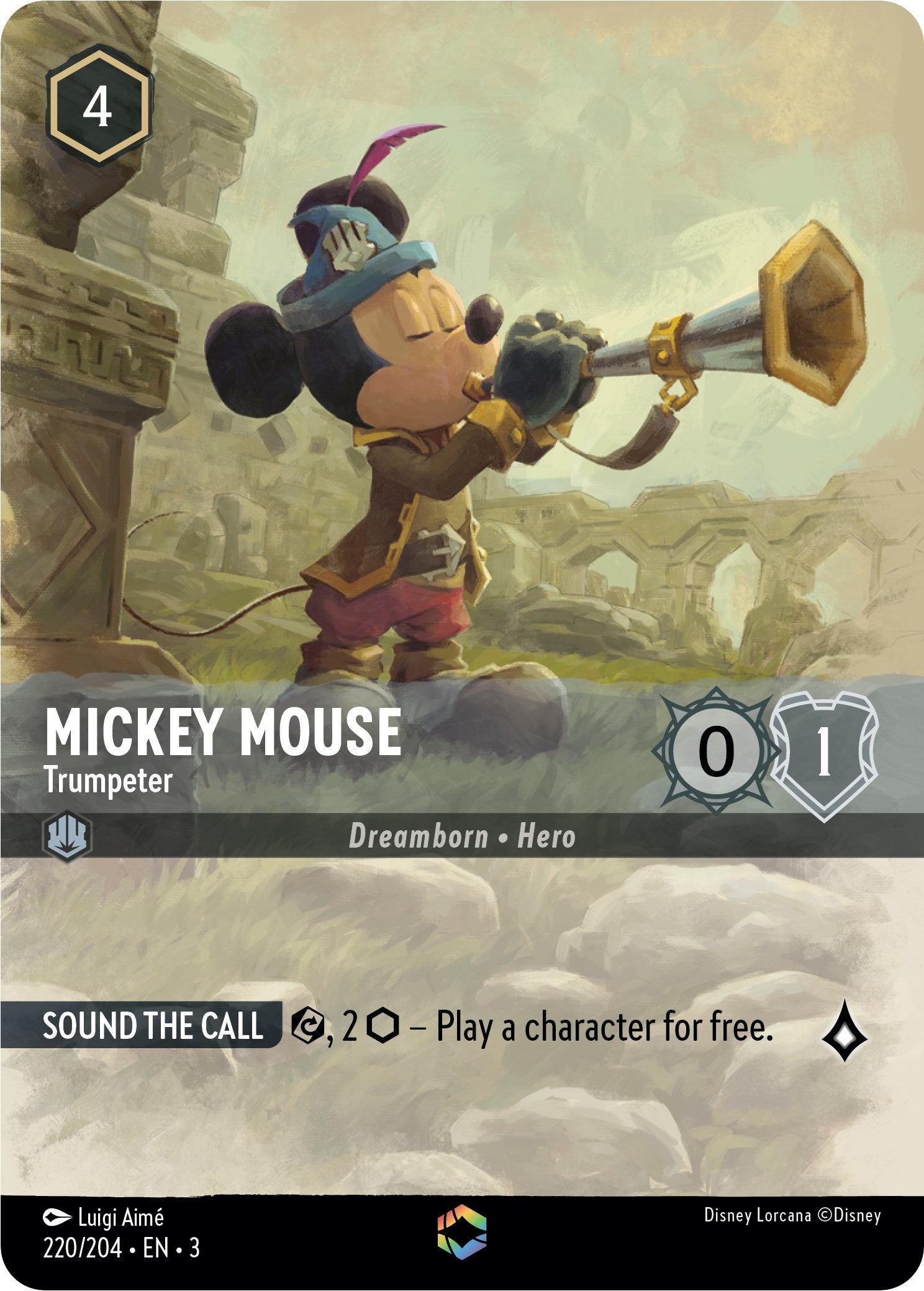 Mickey Mouse -Trumpeter (Alternate Art) (220/204) [Into the Inklands] | I Want That Stuff Brandon