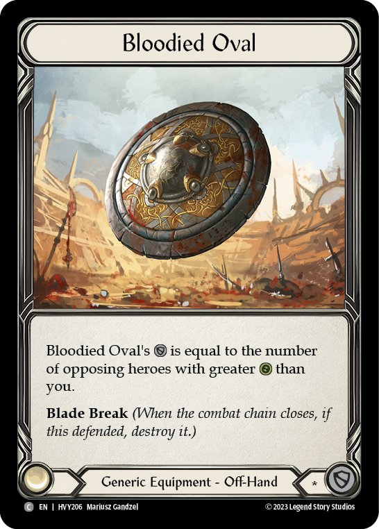 Bloodied Oval [HVY206] (Heavy Hitters)  Cold Foil | I Want That Stuff Brandon