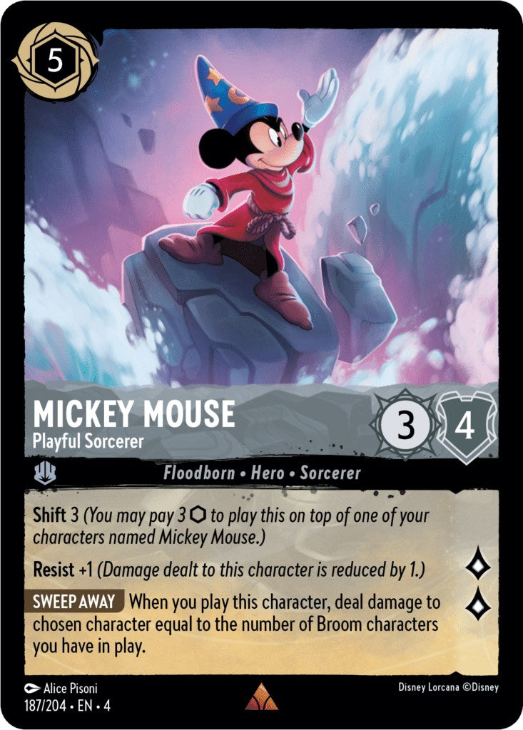 Mickey Mouse - Playful Sorcerer (187/204) (187/204) [Ursula's Return] | I Want That Stuff Brandon