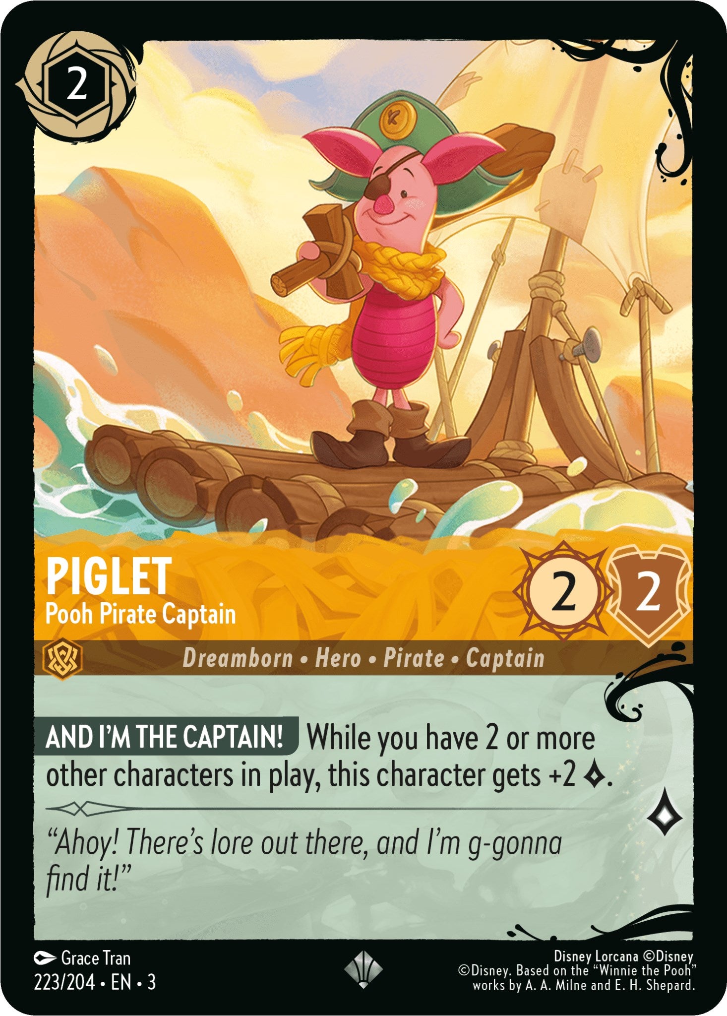 Piglet - Pooh Pirate Captain (223/204) [Ursula's Return] | I Want That Stuff Brandon