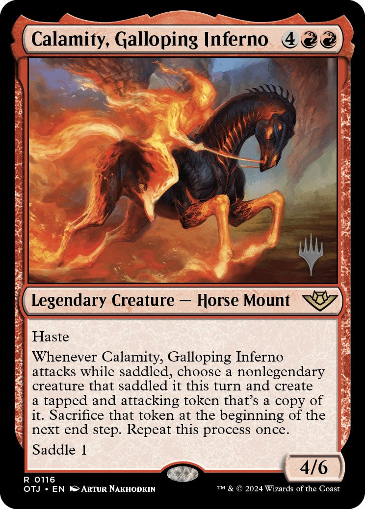 Calamity, Galloping Inferno (Promo Pack) [Outlaws of Thunder Junction Promos] | I Want That Stuff Brandon